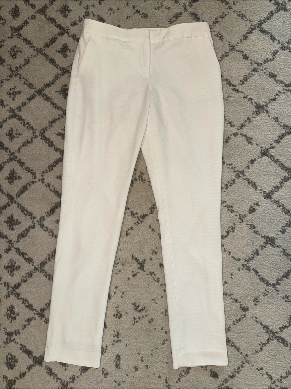 Vince Camuto White Slim Ankle Trousers